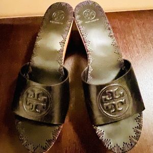 Tory Burch Patty Leather Slide Wedges